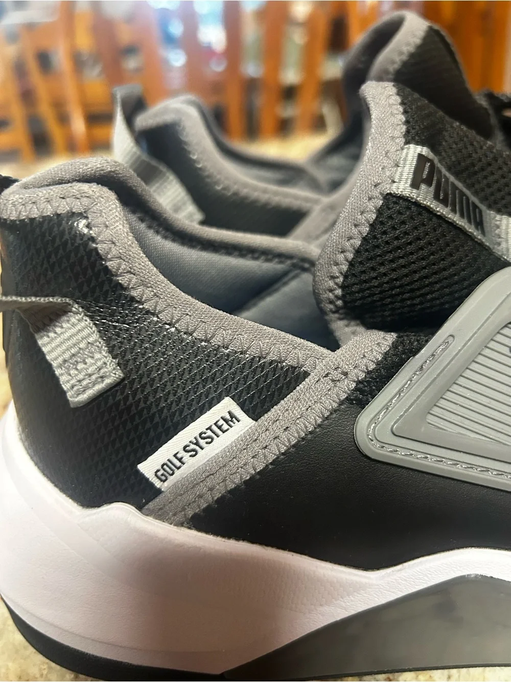 NWT Puma Golf System Waterproof Men 9 Black/Gray Low-Top Sneaker Athletic Shoes